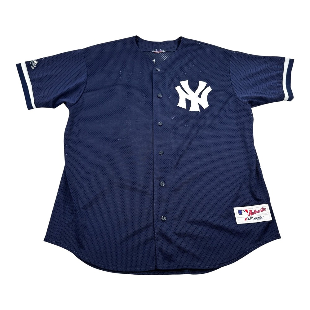 New York Yankees Jersey Mens 48 Blue MLB Baseball Bernie Williams 51 Majestic